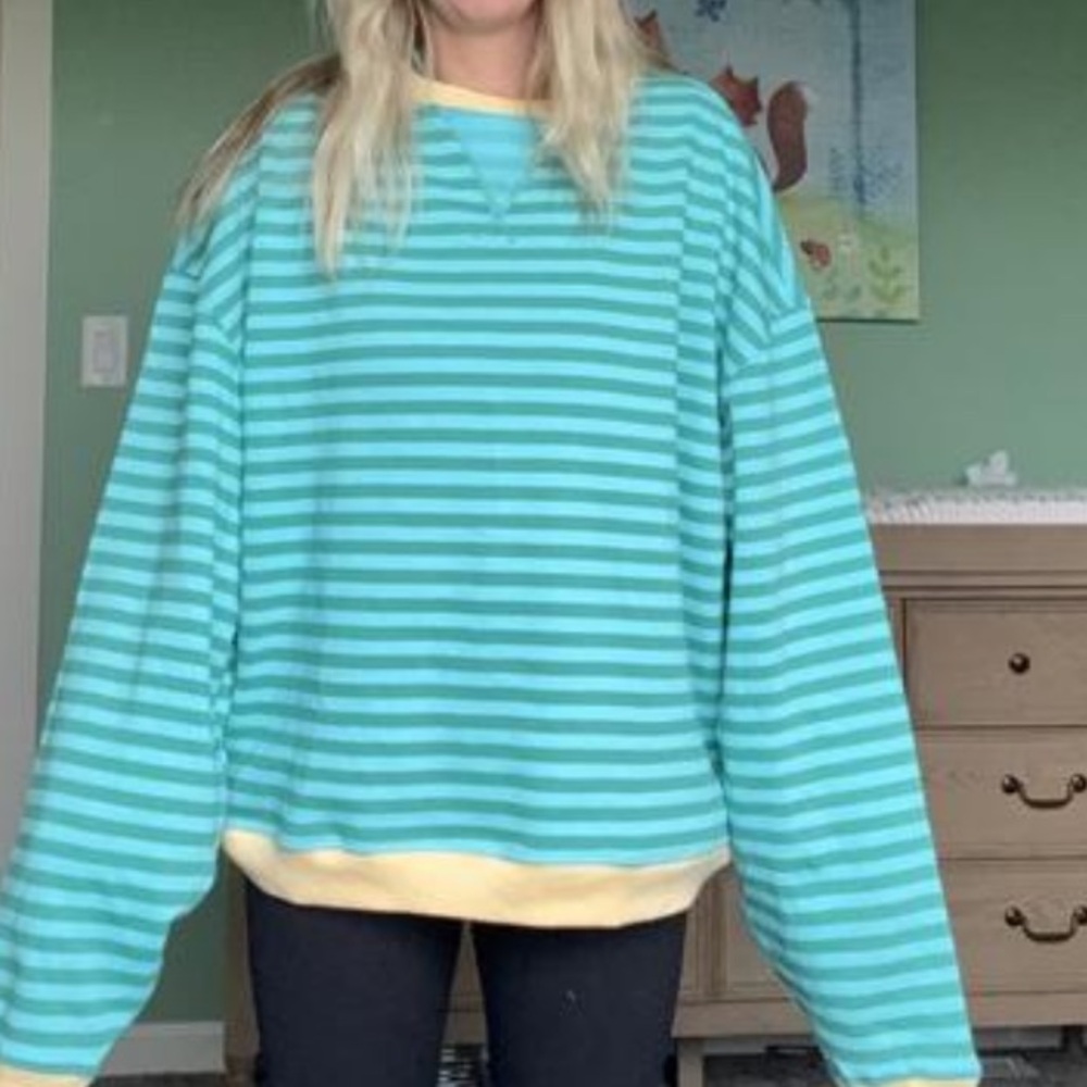 Free People We The Free | Classic Striped Oversized Crewneck | XS - Picture 12 of 16